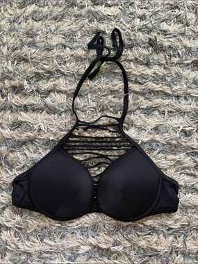 Victoria's Secret Black “The Hottie Halter” Push-Up Bra 32A New